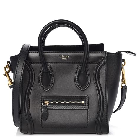 celine black nano tote|CELINE Smooth Calfskin Nano Luggage Black .